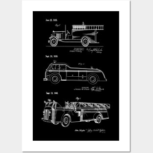 Gift for Firefighter - Fire Trucks Patent Art Posters and Art